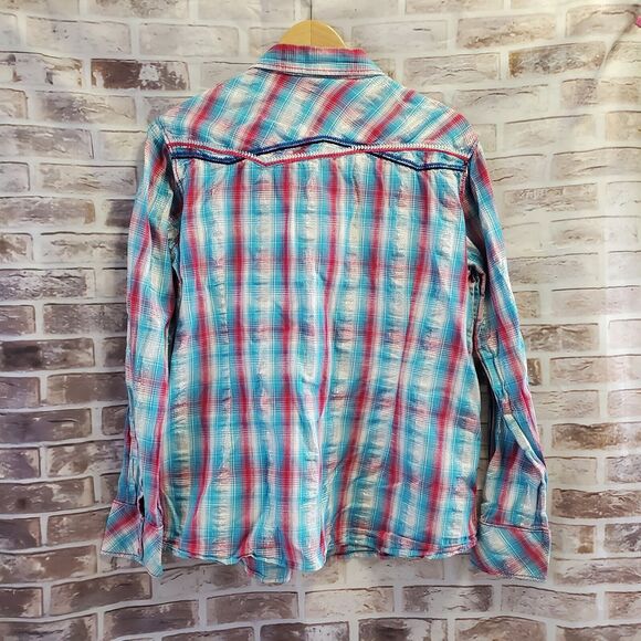 Ariat Shirt Junior XXL Colorful Pearl Snap Buttons Shimmer Embroidery Rodeo - Picture 2 of 12